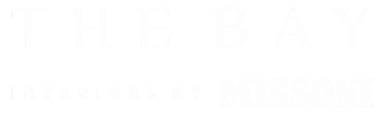 The Bay Interiors by Missoni logo, with the words The Bay and Interiors by Missoni